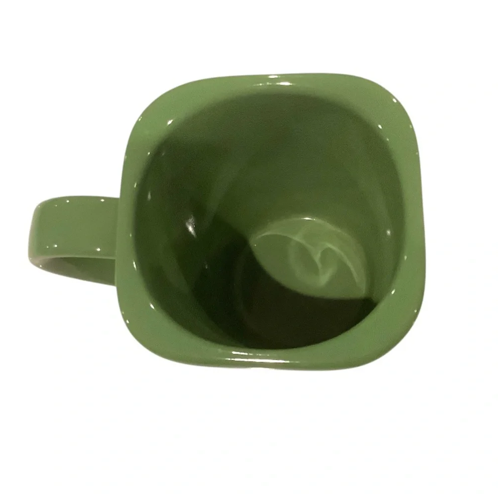 Starbucks 2004 Green Square Snowflake Retro Coffee Pot Mug